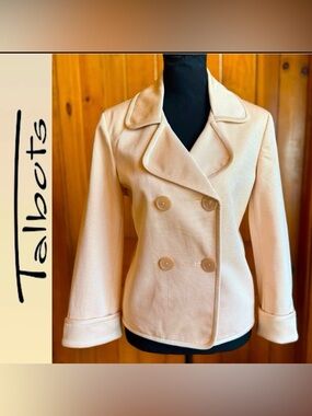 NWOT TALBOTS Faille Silk Blend Double-Breasted Grace Fit Jacket (14P)